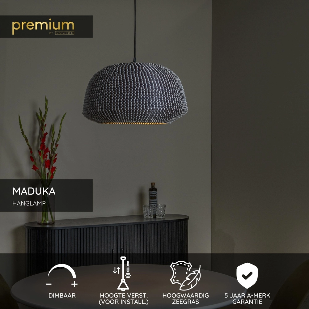 Lampe suspendue en herbe marine Maduka Ø 47cm - noir Premium by Lucide 5411212106056