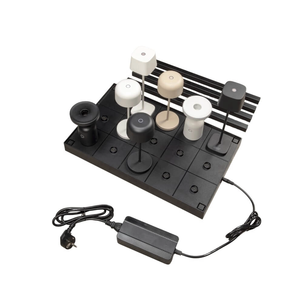 Noir Oplaadpaneel pour 15 lampes de table