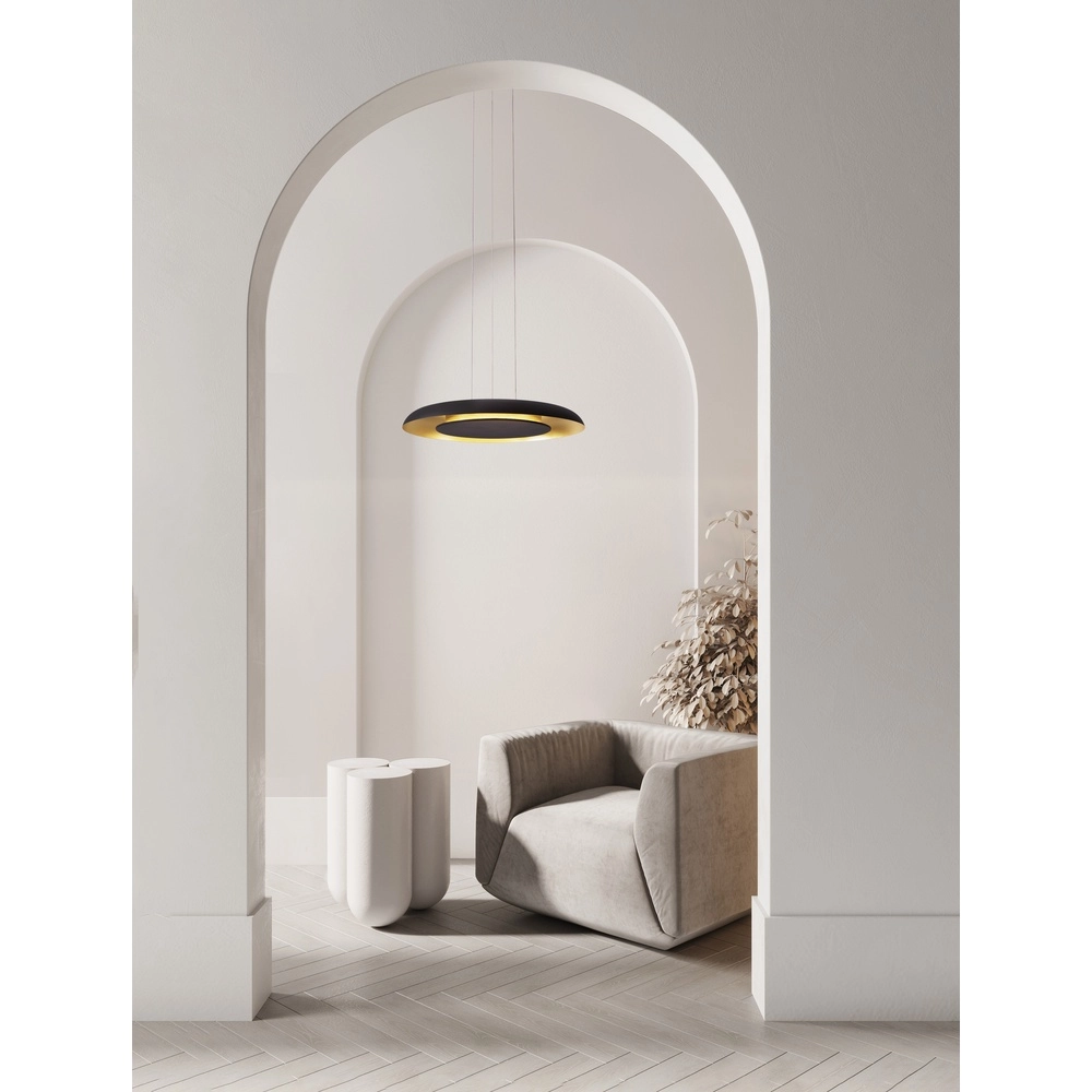 Suspension moderne Epos Ø 60cm noir avec or Lyora 5212017463272