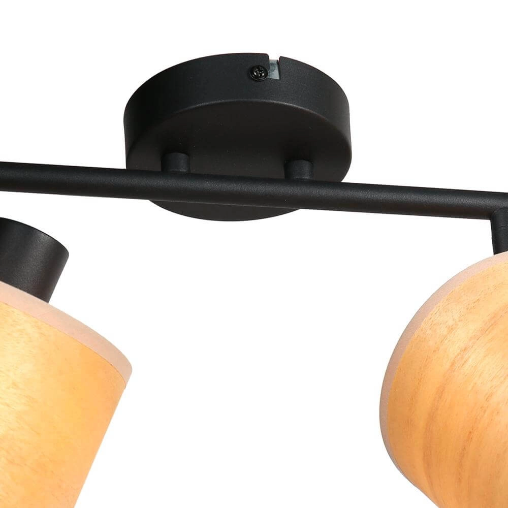 Plafonnier Bambus Noir avec bambou 2 lumières Steinhauer 8712746171419