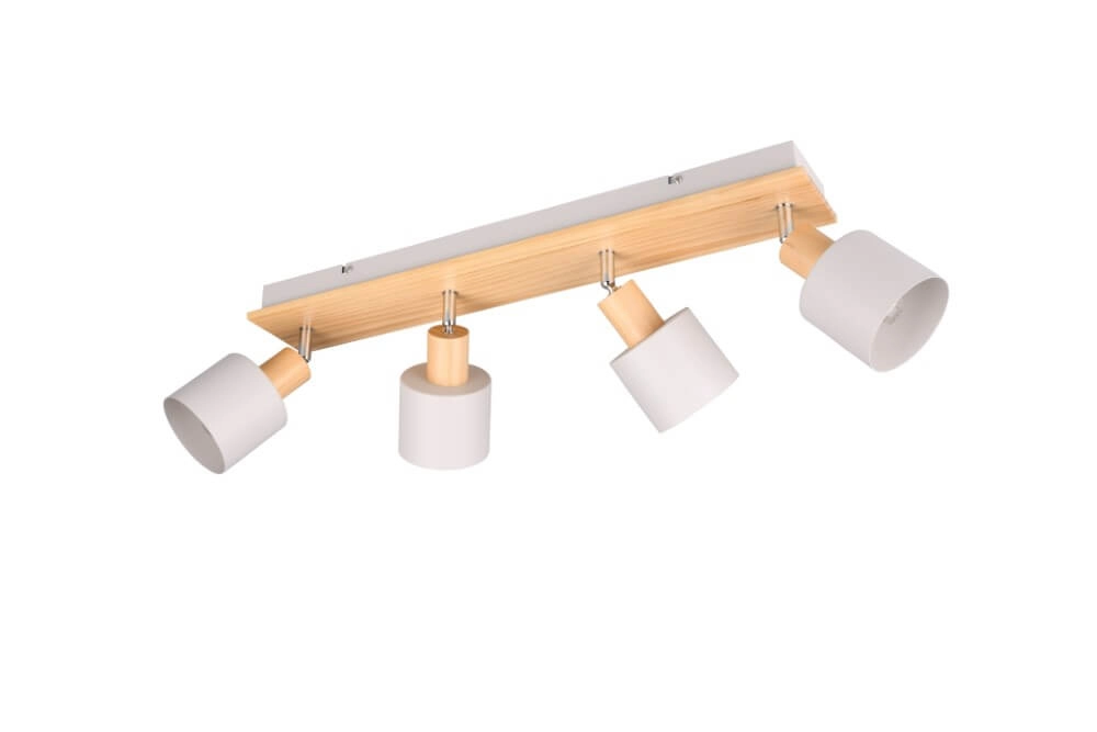 Plafonnier 4 lumières Shanti avec aspect bois Trio 4017807615746