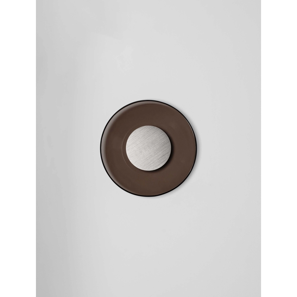 Applique murale Esti verre marron Ø 32cm Lyora 5212017461872