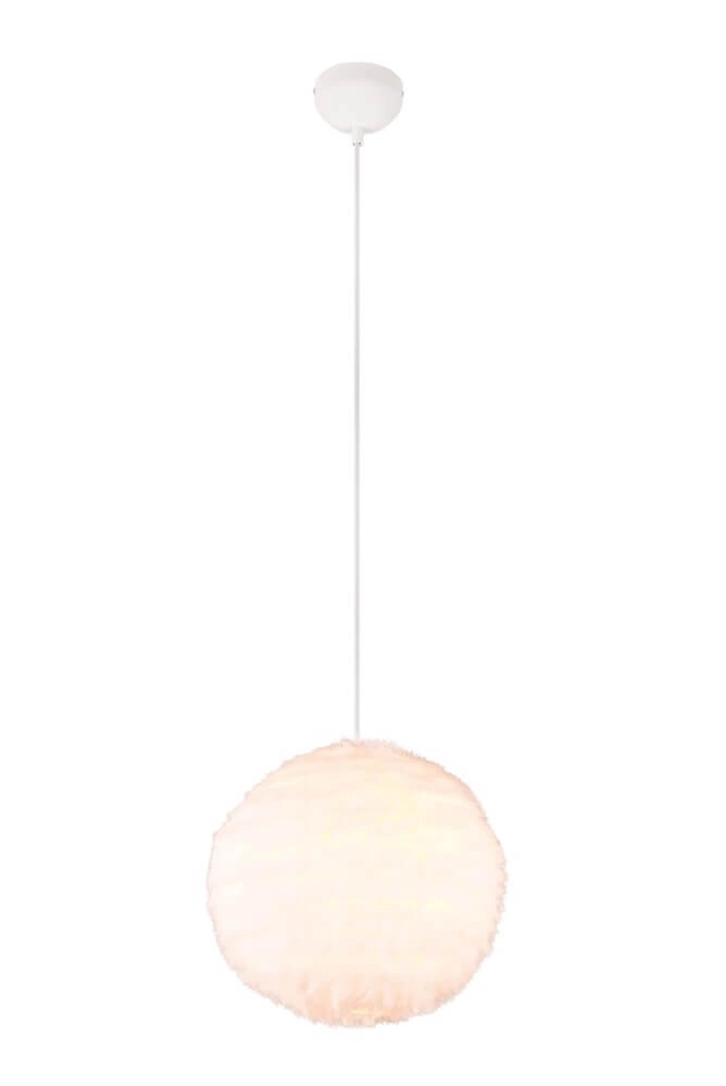 Lampe suspendue en tissu Furry crème Ø 35cm Trio 4017807600087