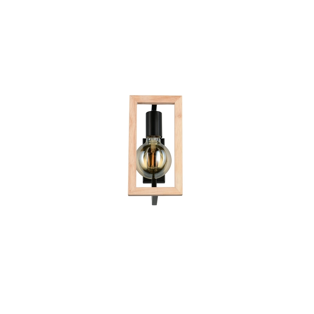 Lampe murale de conception Bano noir avec bois Trio 4017807670899