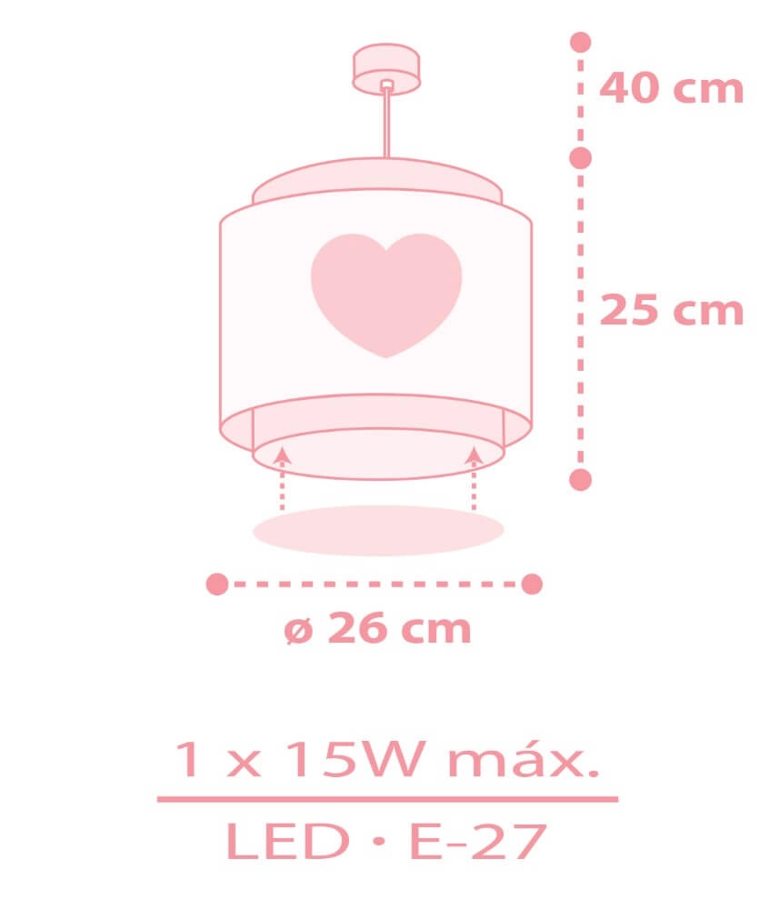 Lampe suspendue Baby Dreams rose Dalber 8420406001876