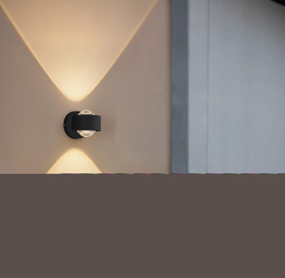 Spot mural design Treviolo Haut-Bas noir Eglo 9002759987466