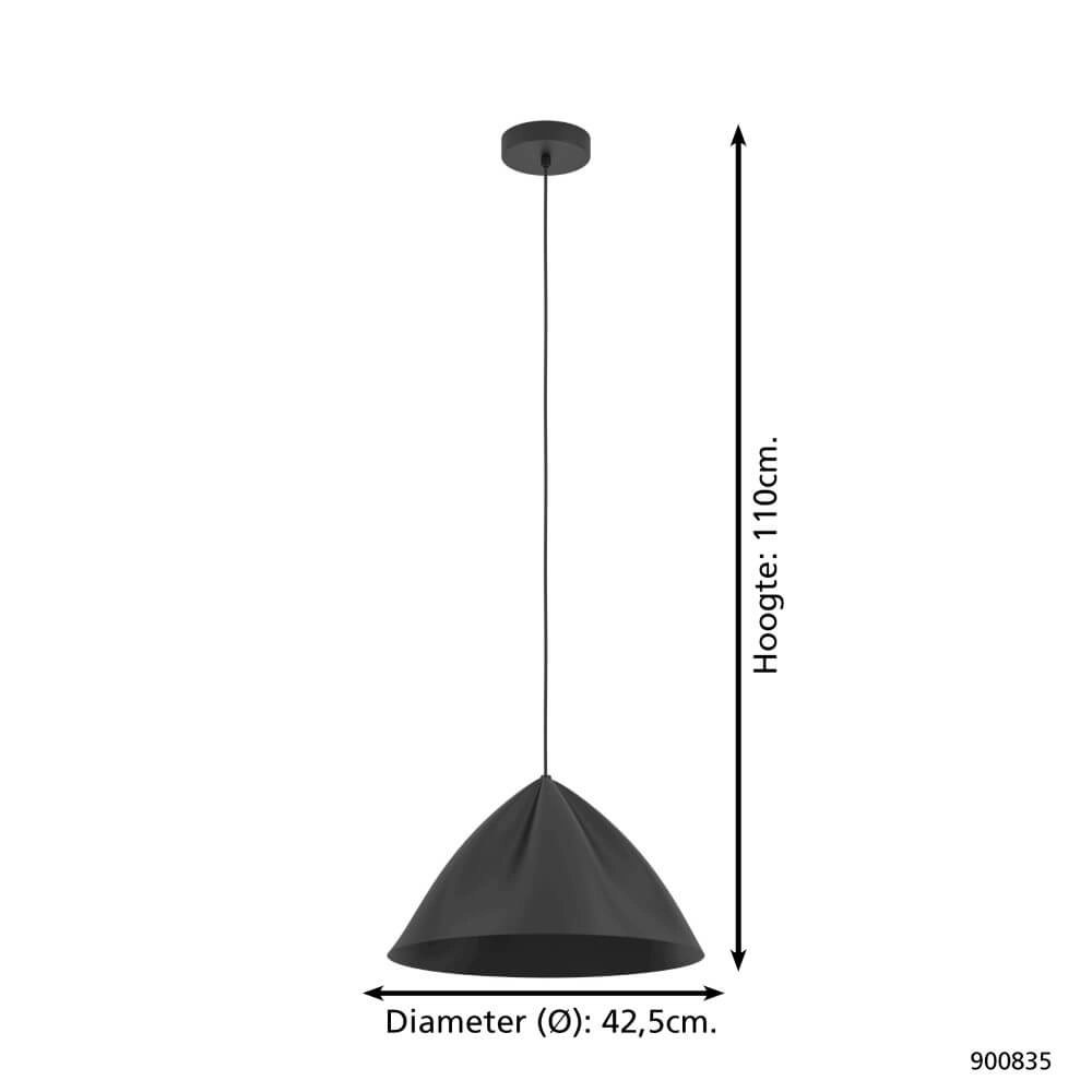 Lampe suspendue noire Podere Ø 42,5 cm Eglo 9008606274062
