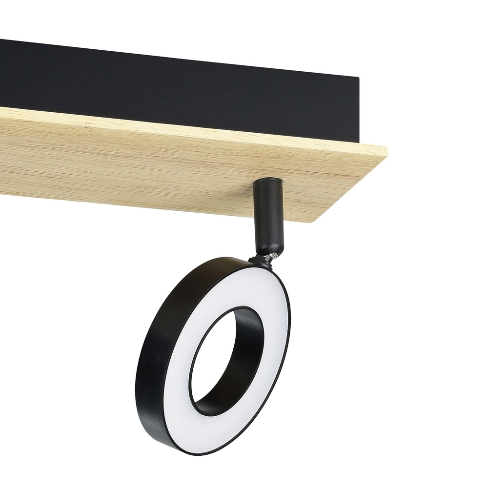 Lumière LED de plafond Rielves 2-lumière avec bois Eglo 9008606313716