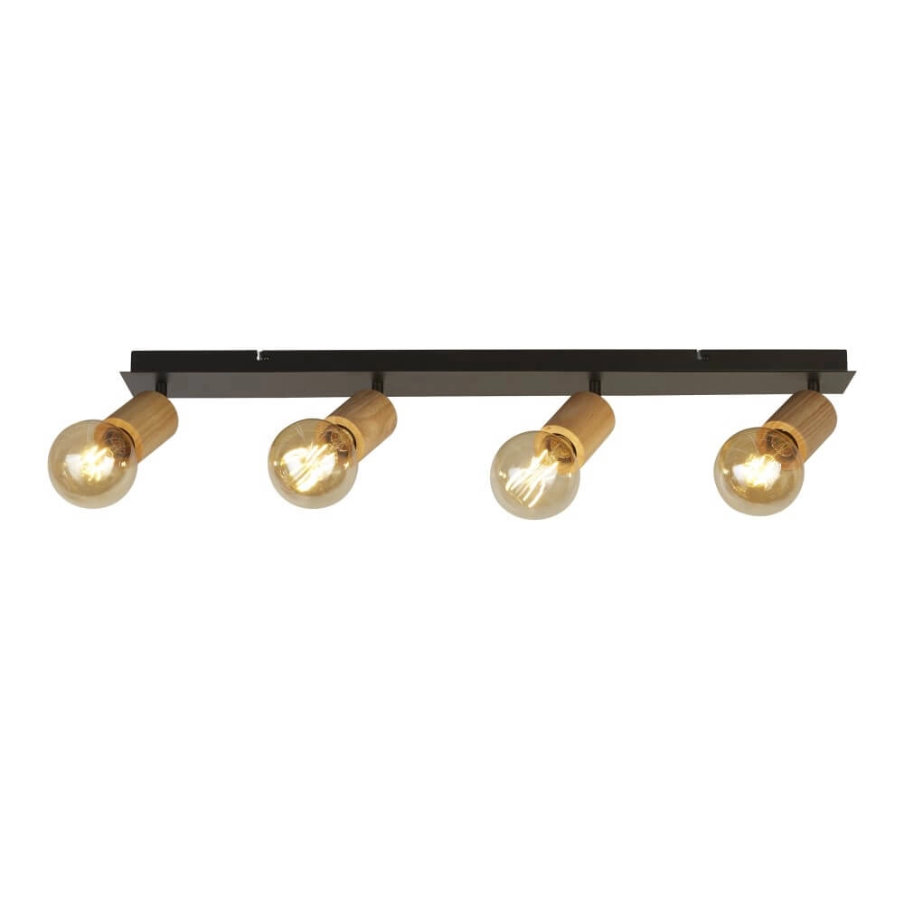 Lampe suspendue en bois Spinny 5 lumières