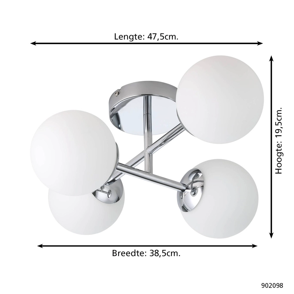 Plafonnier Castrovido Chrome à 4 lumières Eglo 9008606360758