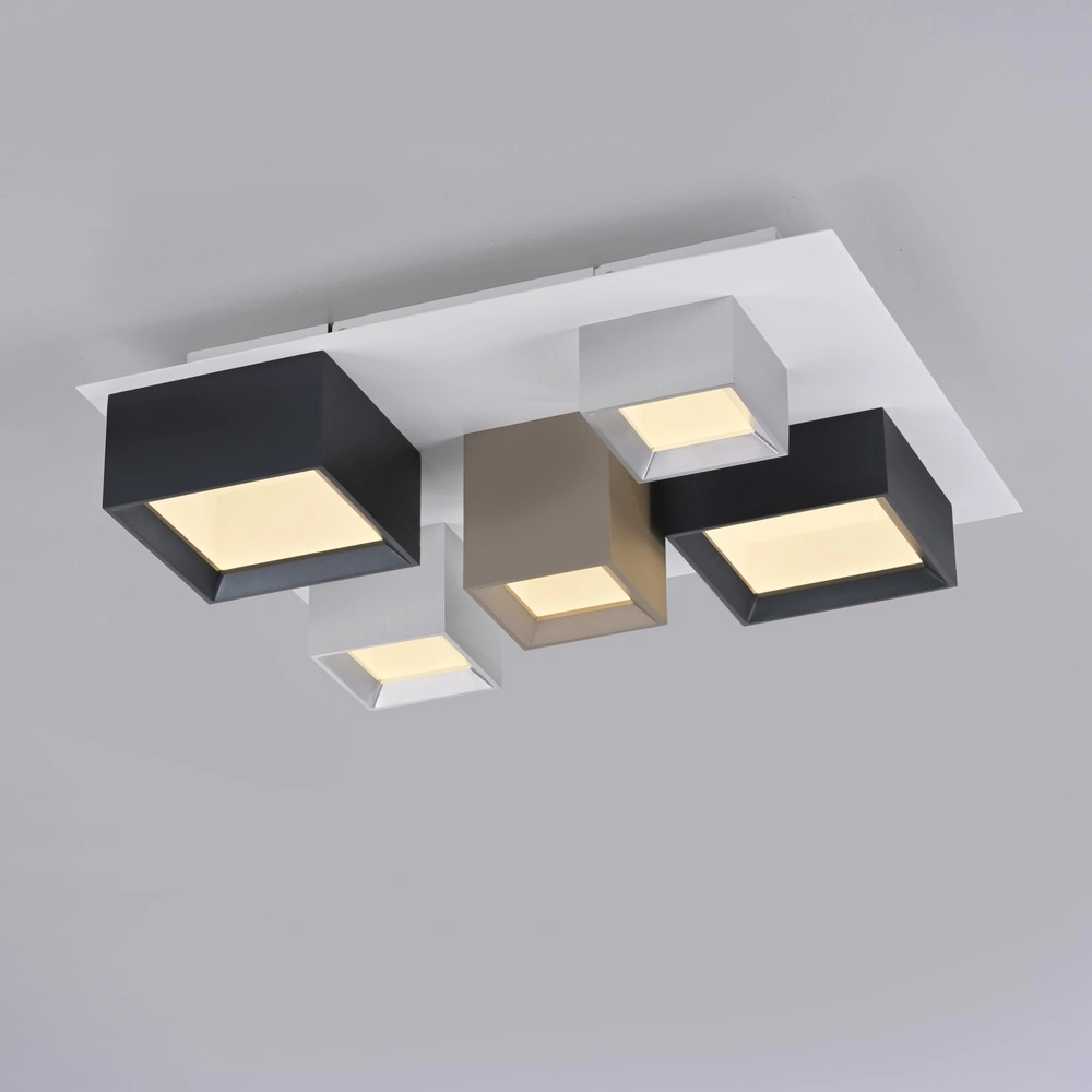 Lumière LED de plafond Pure Manhattan 5 lumières Paul Neuhaus 4012248396889
