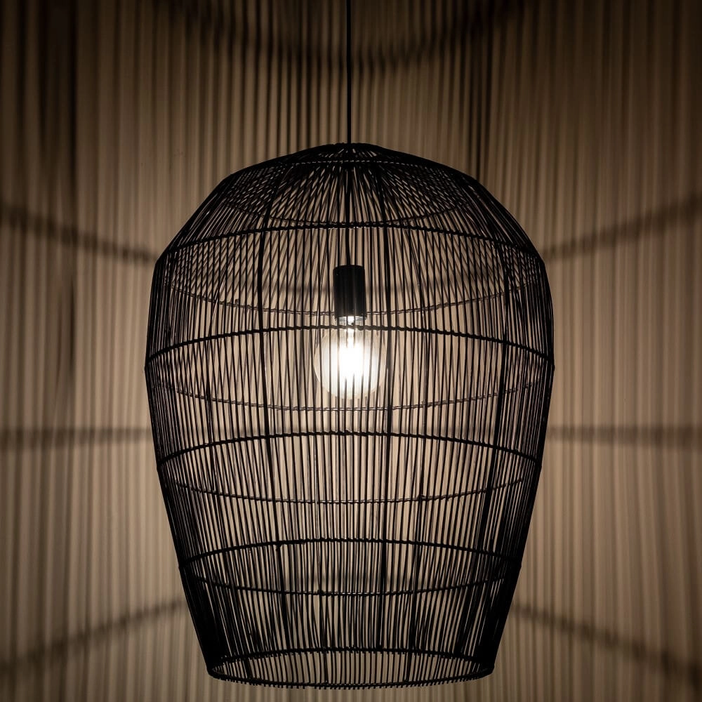 Suspension en rotin Haiti L Ø 53,5cm noir Lyora 5903139111683