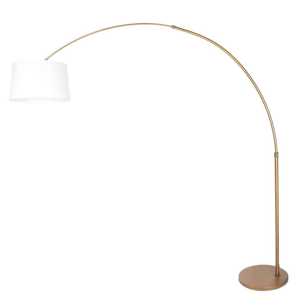 Lampe à arc Sparkled Light bronze avec abat-jour blanc grossier Ø 42cm Steinhauer 8712746179811