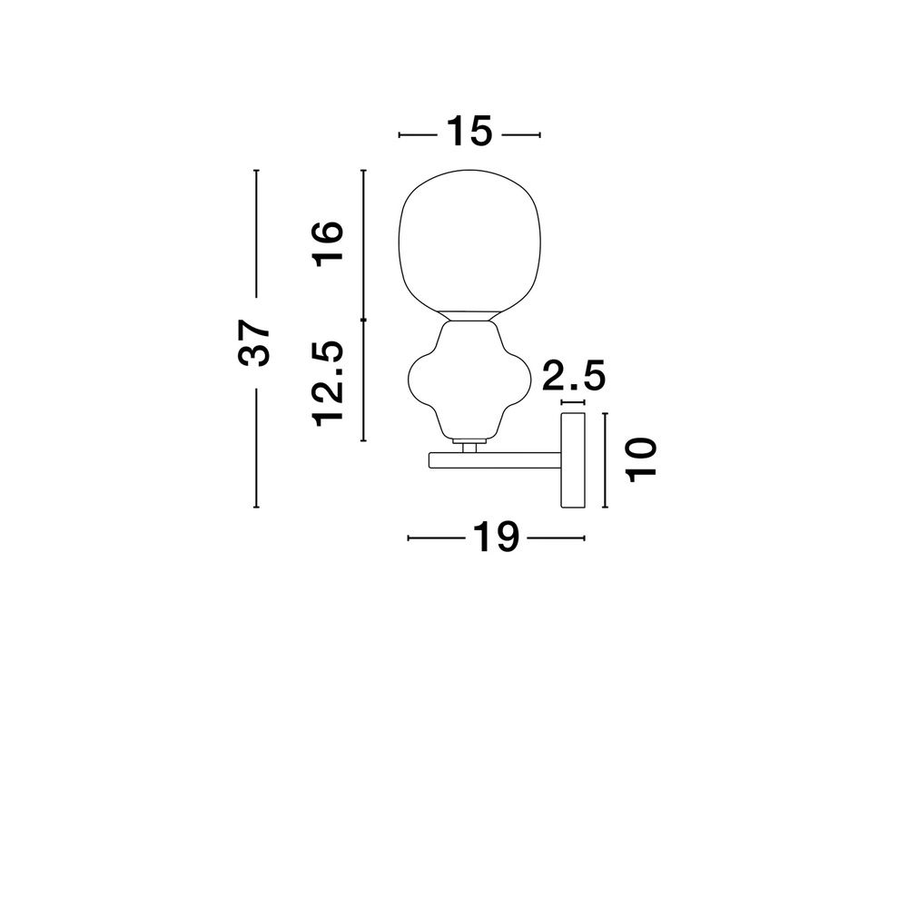 Applique murale Clio céramique bleue avec verre blanc Lyora 5212017461360