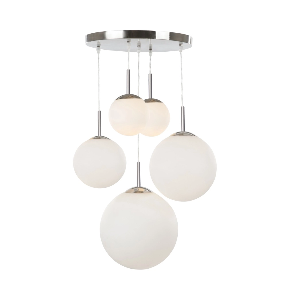 Lampe pendante de conception Balla 5 nickels clairs avec du blanc Globo 9007371199693