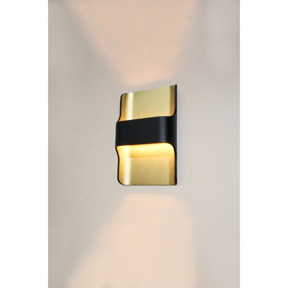 Applique murale design Dallas noir avec or Artdelight 8719831737994