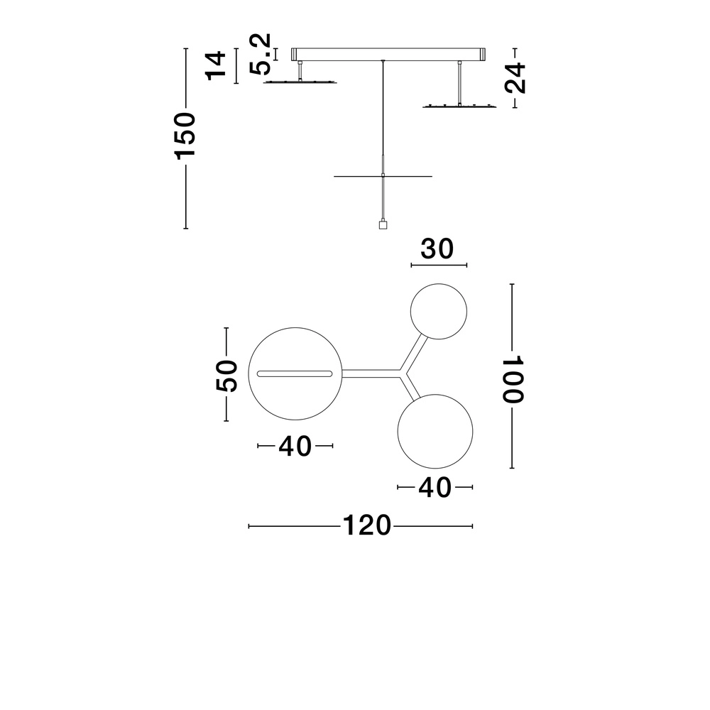Suspension Diona noir et blanc Lyora 5212017451507