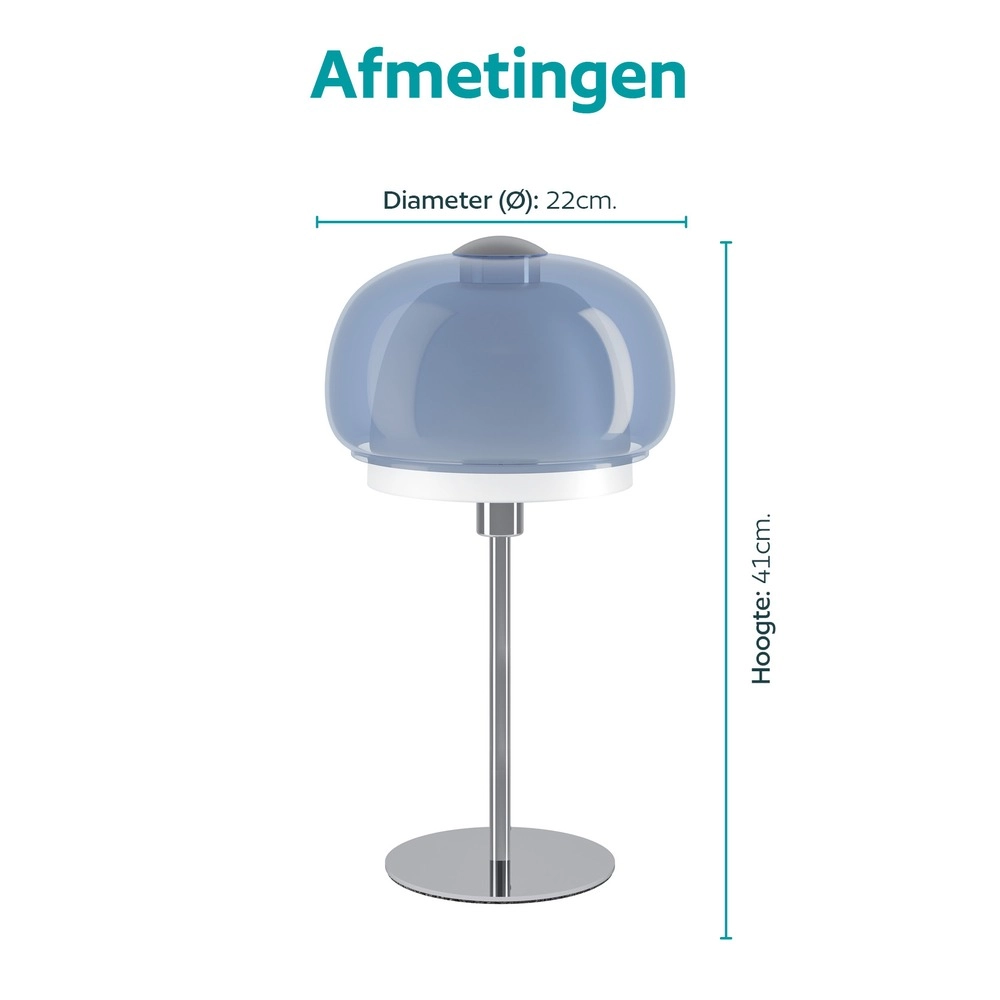 Lampe de table de conception Belomontejo Chrome avec bleu Eglo 9008606405114