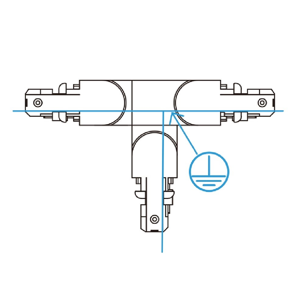 Connecteur en T noir 2 phases Duoline noir mat Trio 4017807470574
