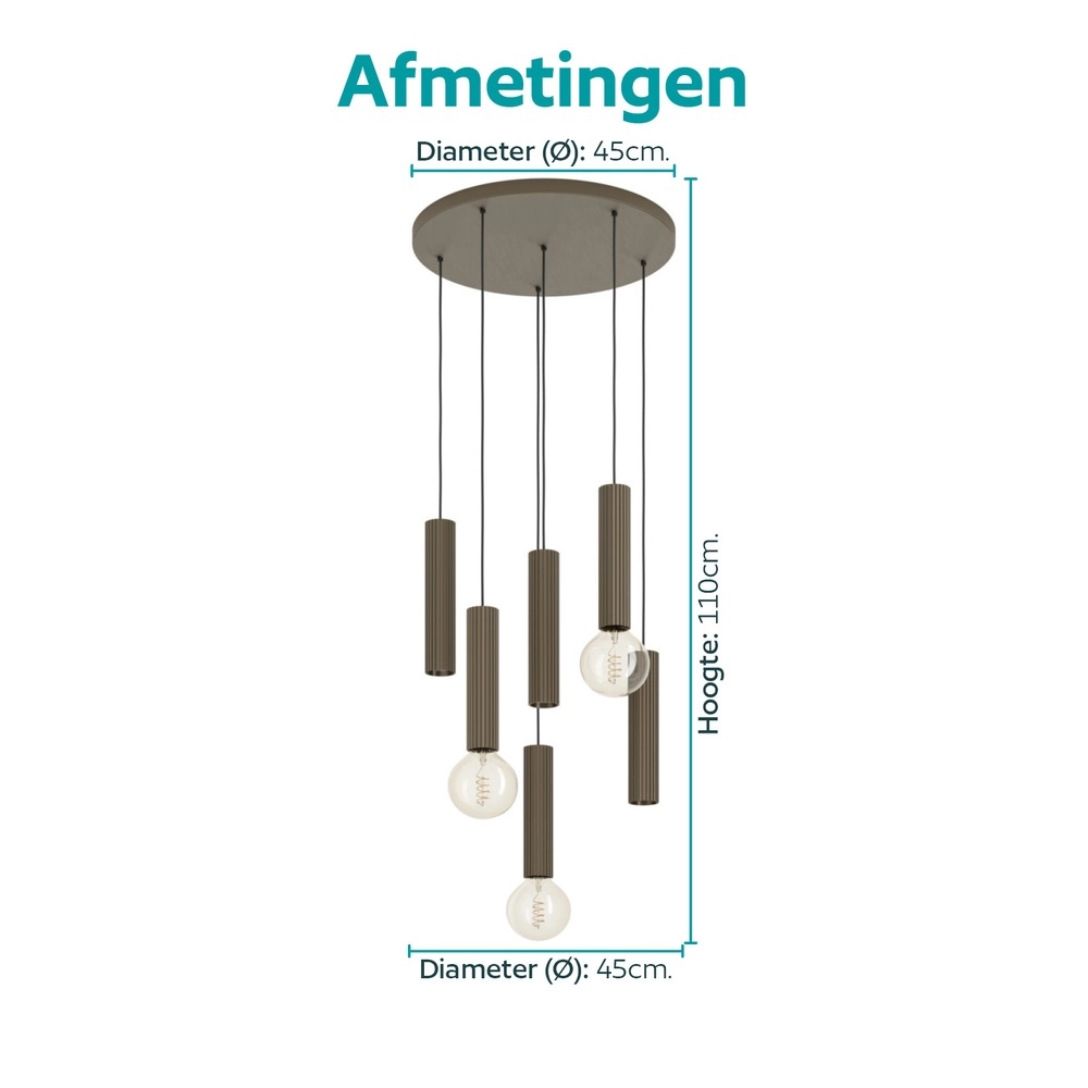 Lampe pendante de conception Fariolo Bronze 6 faux Ø 48cm Eglo 9008606391639