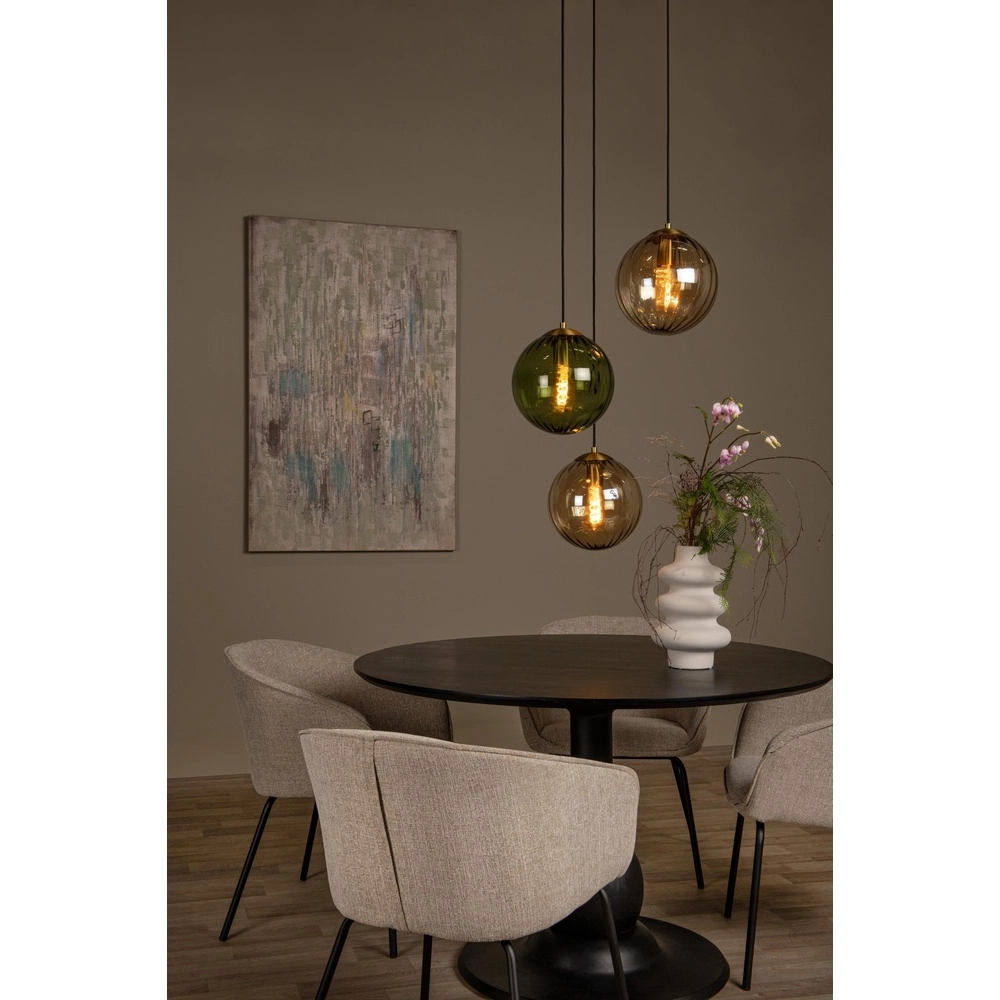 Lampe pendante de conception Monsaraz Verre vert et ambré Lucide 5411212452412