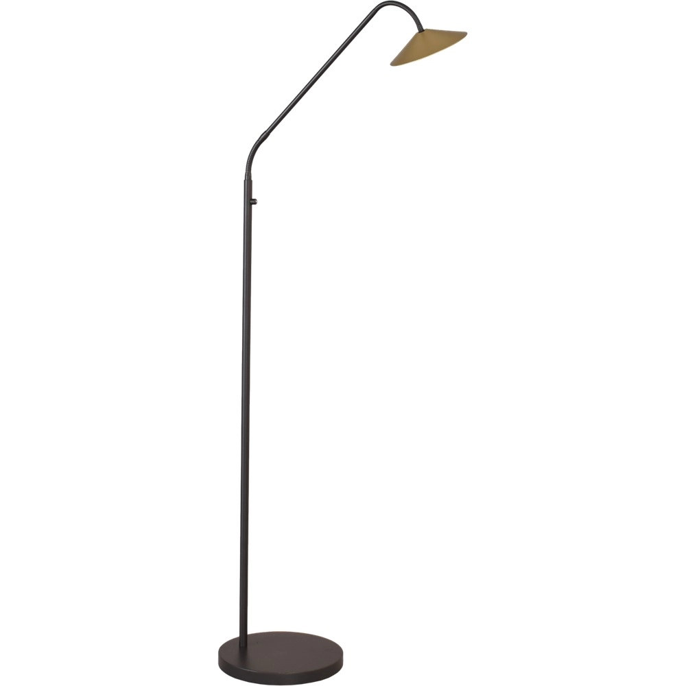 Lampe de lecture au sol Ceppo noir avec or