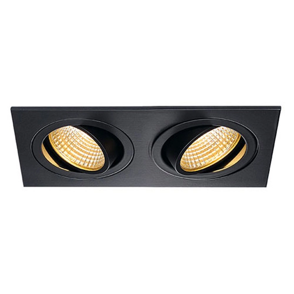 Spot encastré LED New Tria 2 LED 2700K noir avec ressorts de serrage