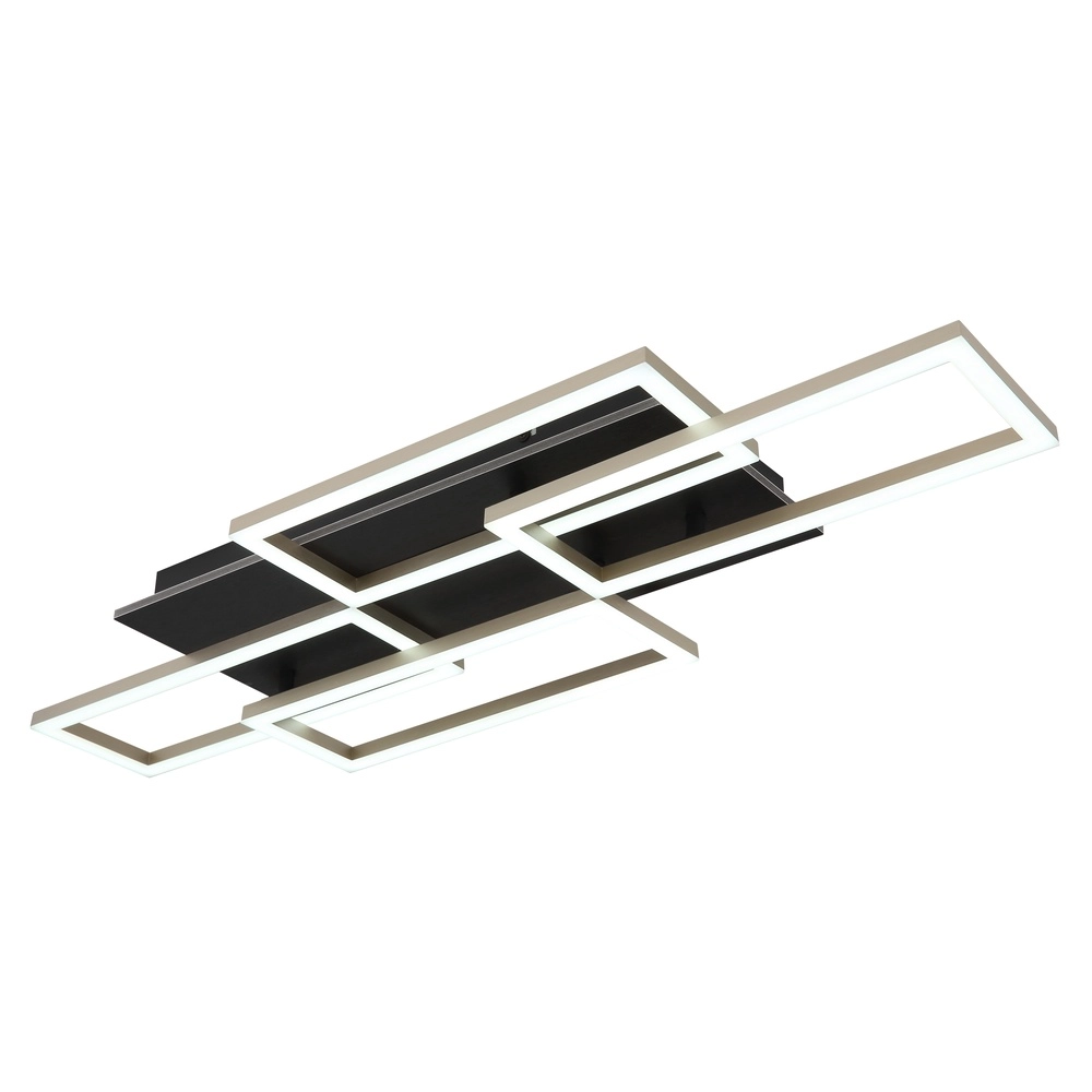 Lampe de plafond à design Jeffry noir avec brun sable Globo 9007371522835