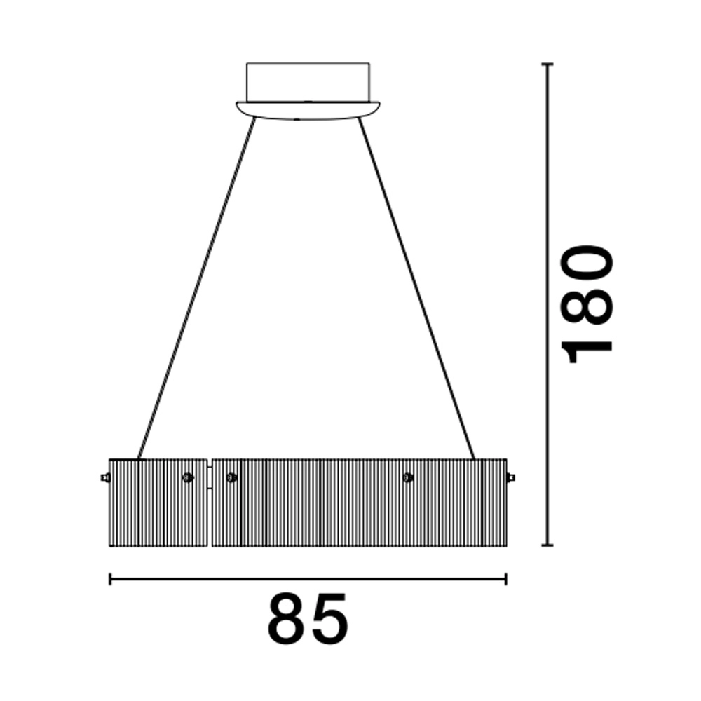 Suspension design Pauline noir avec verre Ø 85cm Lyora 5212017445391