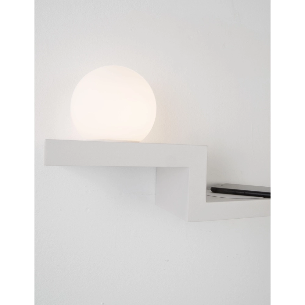 Lampe de chevet Room blanc avec chargeur sans fil