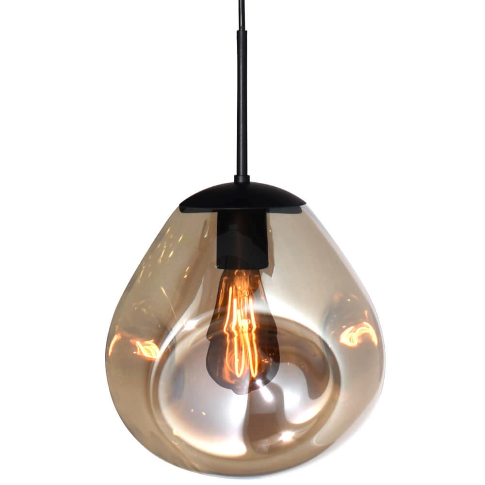 Lampe à suspension en verre Lava 3x verre doré Ø 24cm Masterlight 8718121286051