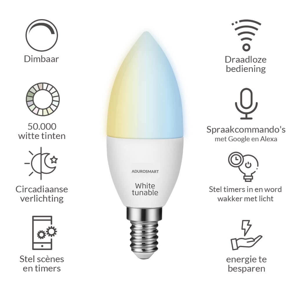 E14 - 470 lumen - 2200-6500K AduroSmart 644558228662