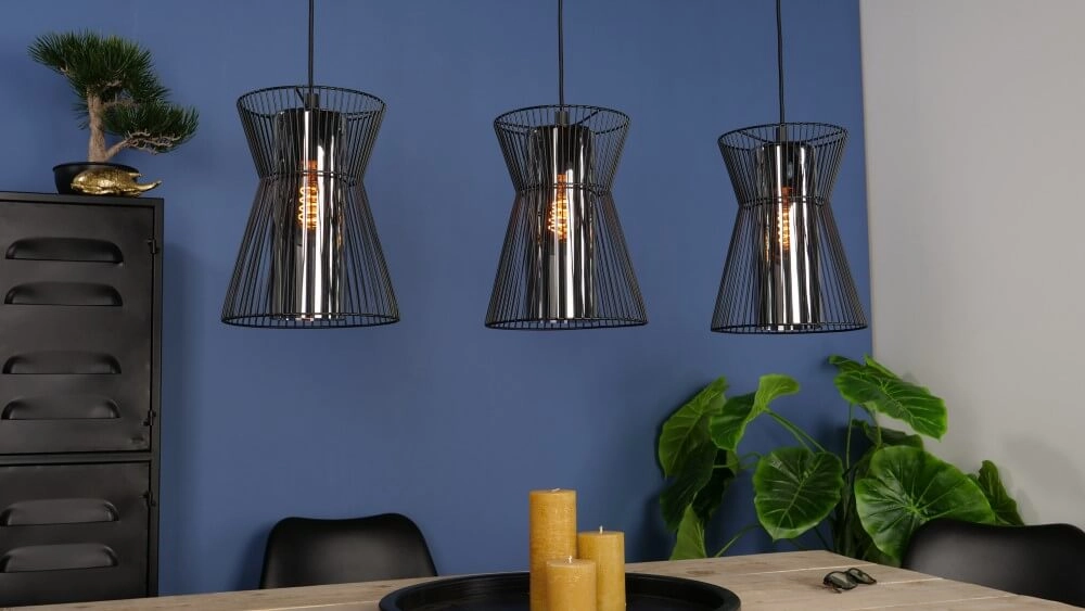 Lampe suspendue 3 lumières Maseta noir Eglo 9002759996345