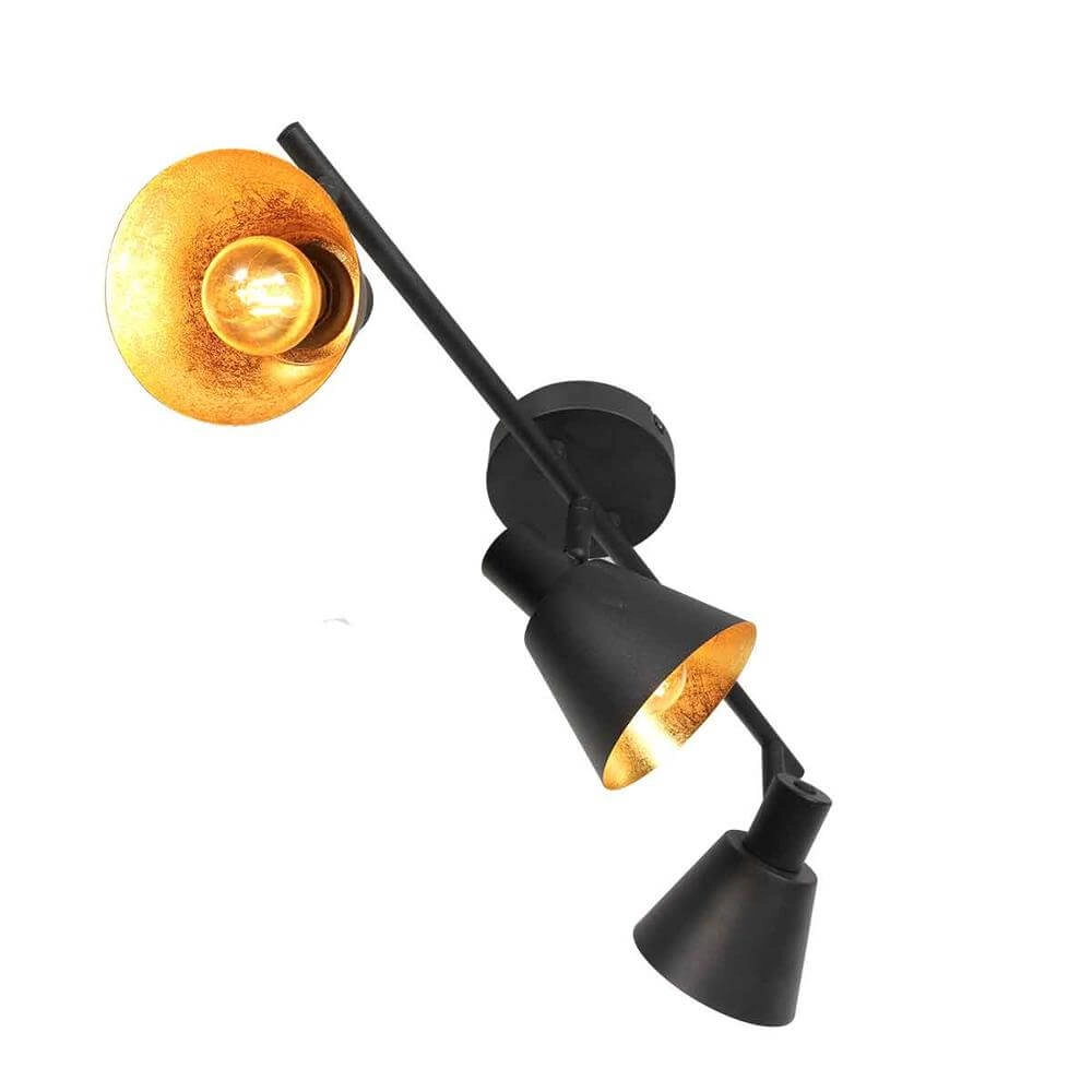 Plafonnier Oeroe noir avec or 3 lumières Steinhauer 8712746176346