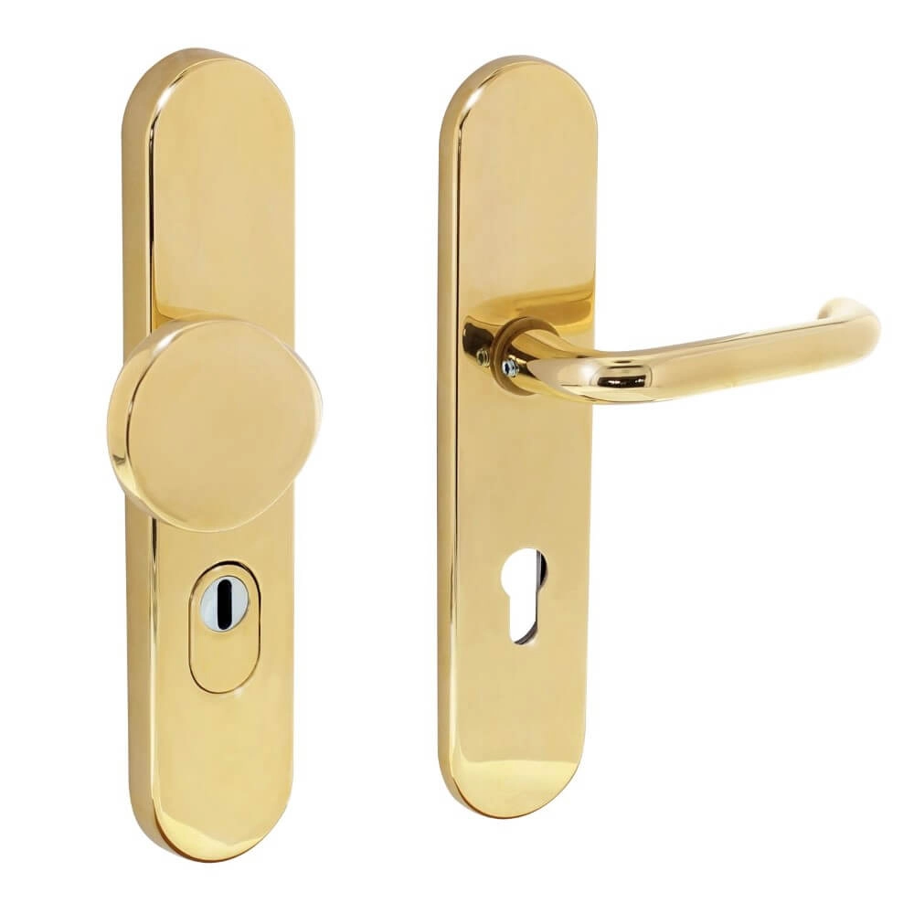 Ferrures de porte d’entrée Vurano PC72mm protection anti-traction en laiton non laqué