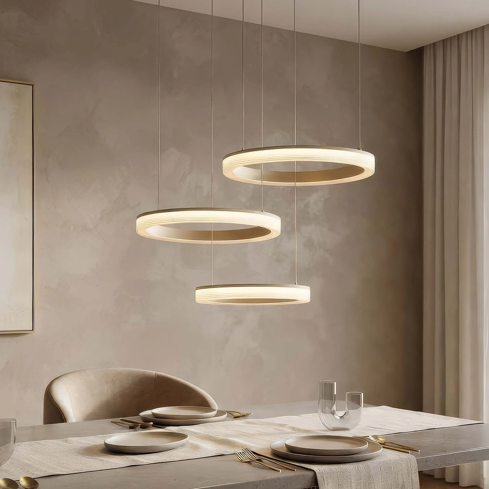 Lampe pendante de conception Lumen Rings brun sable Searchlight 5,05342E+12