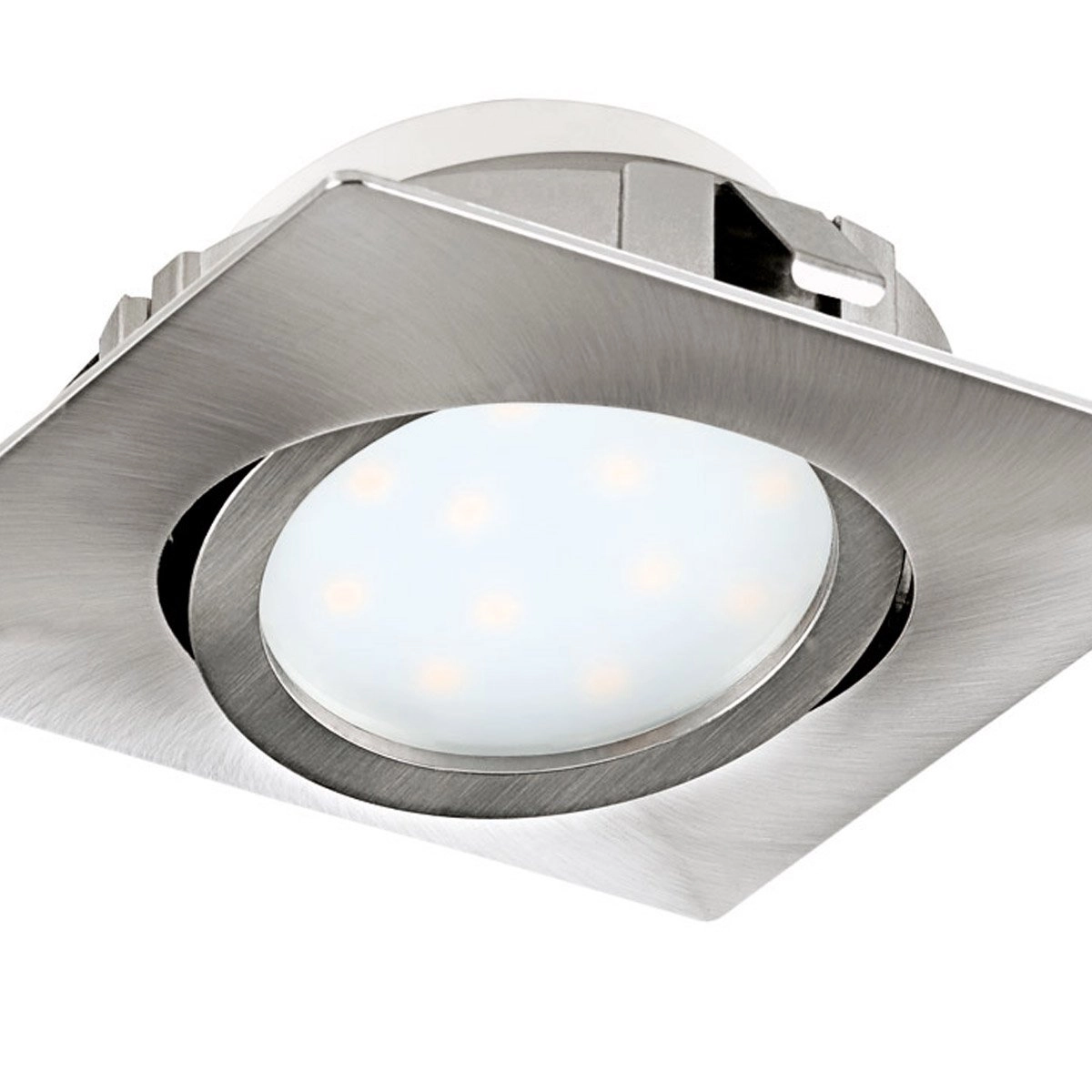 Spot de plafond LED Pineda Square 6w - 3000K - 8,4cm nickelé Eglo 9002759958435