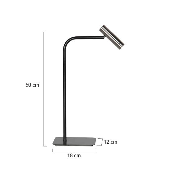 Lampe de table Lumo noir avec du nickel Steinhauer 8712746184617