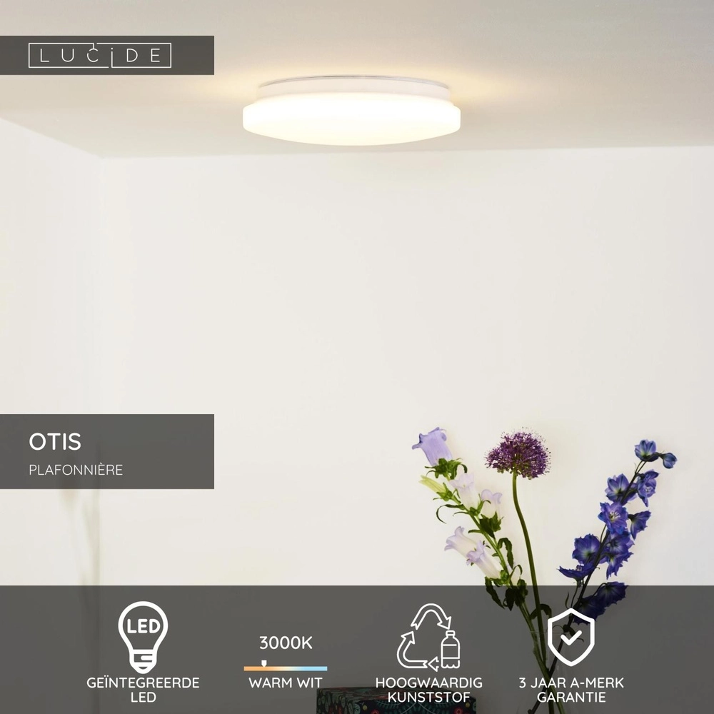 Éclairage de plafond Otis Ø 26 cm de blanc Lucide 5411212791375
