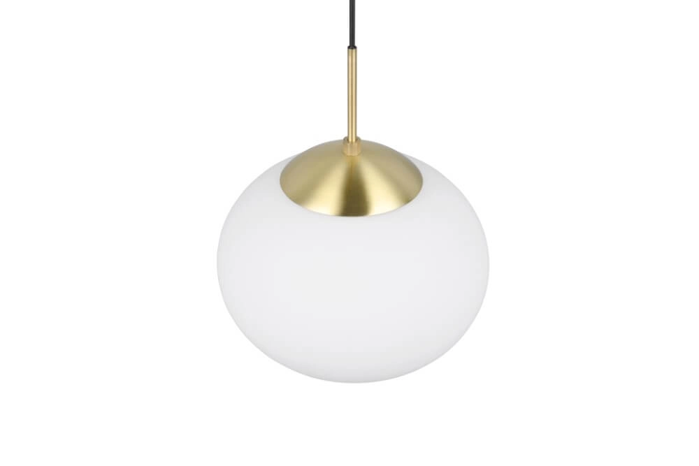Lampe à suspension ovale Fomento Ø 30cm - laiton avec verre blanc Trio 4017807616217