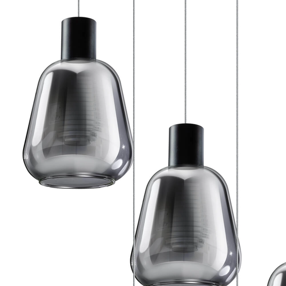 Lampe suspendue loft 5 lumières Gary verre ETH 8720195302216