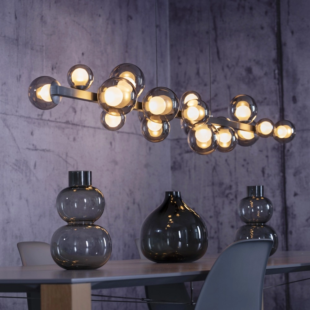 Lampe pendante de table à manger Pure E-Popup 18L - avec verre fumé Paul Neuhaus 4012248396452