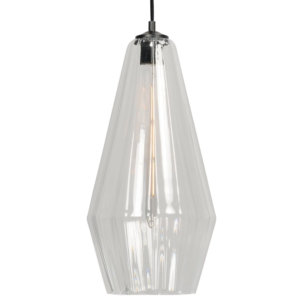 Lampe suspendue noire Diamond 23 cm avec verre transparent Masterlight 8718121259178