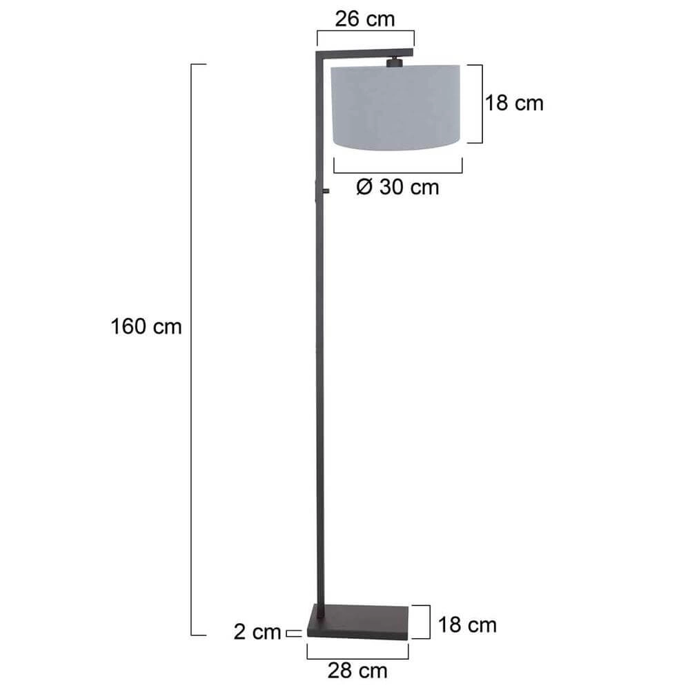 Lampadaire Stang Noir avec capuche bleu clair Steinhauer 8712746175400