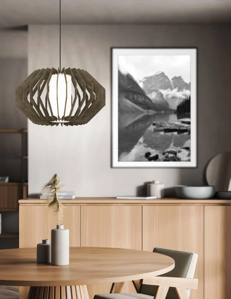 Lampe suspendue moderne Rusticaria en bois Eglo 9008606240043