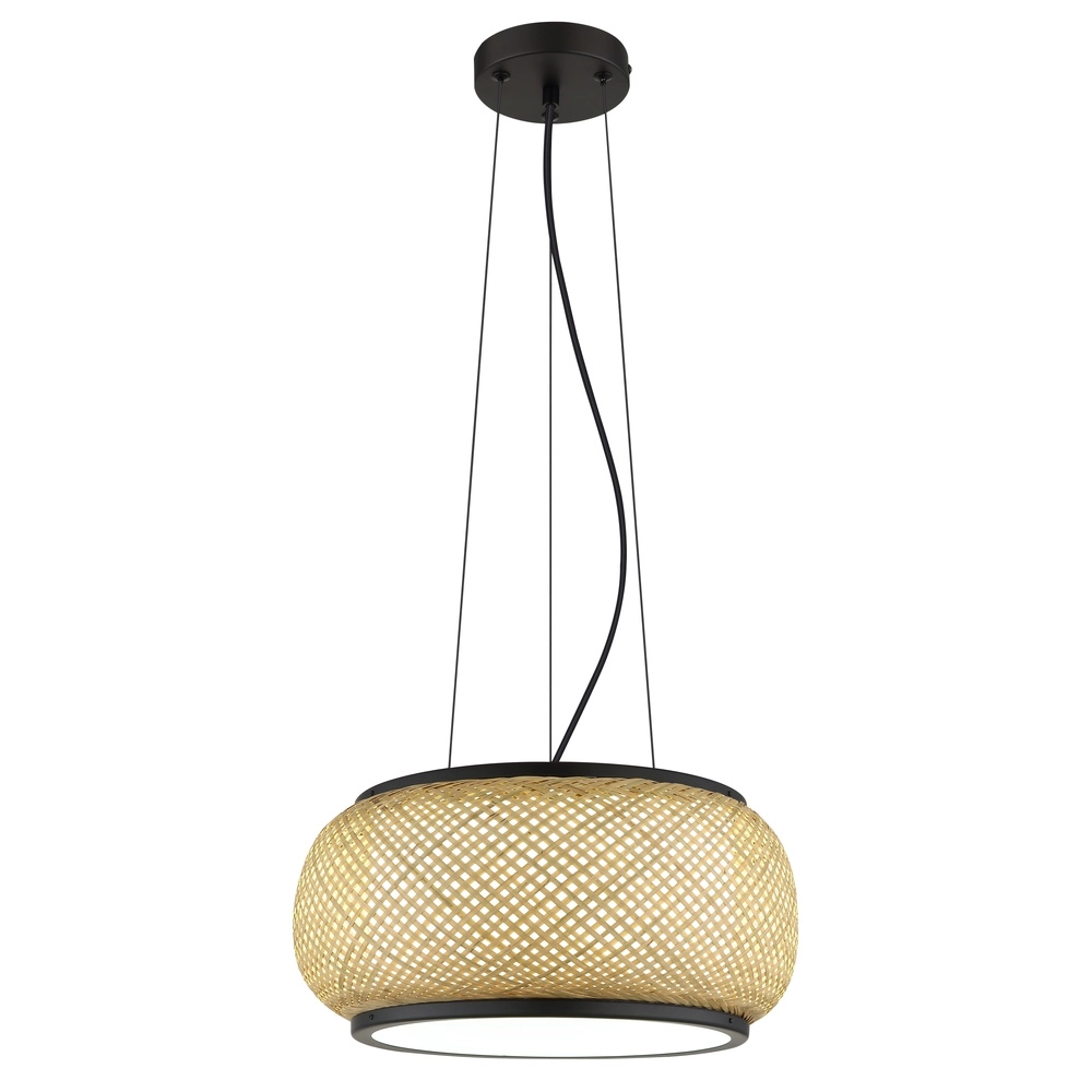 Lampe suspendue Bambora noir avec du bambou Globo 9007371578795