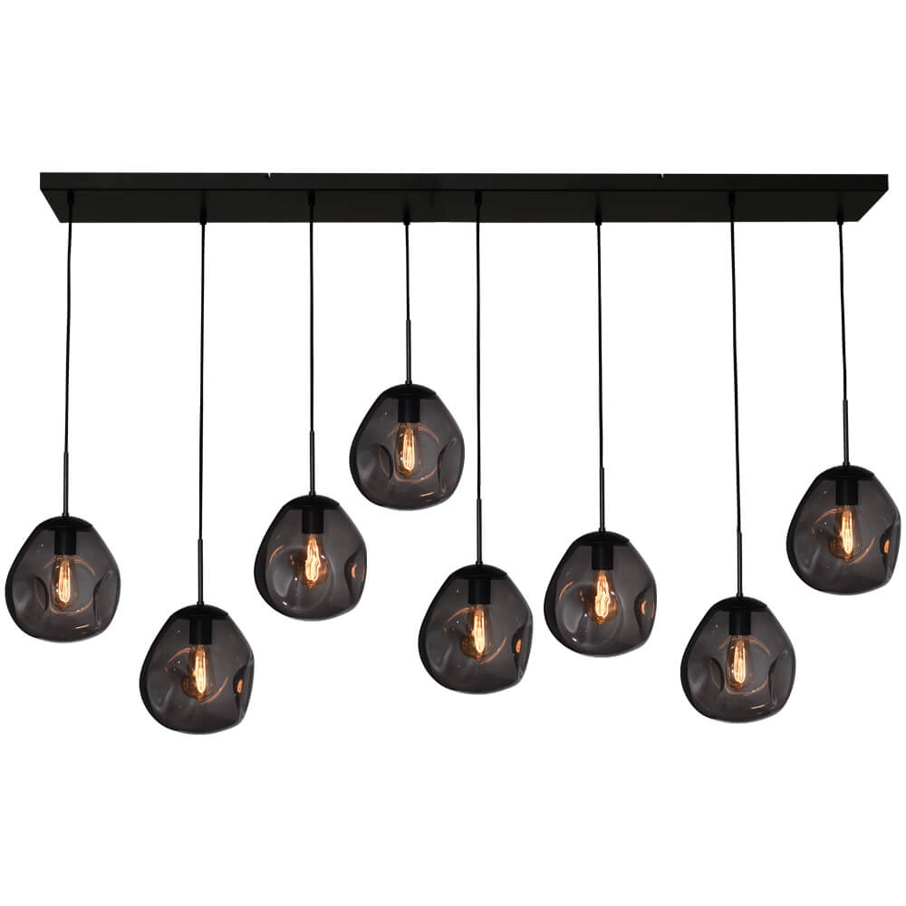 Lampe suspendue Lava 8x verre à fumée Ø 24cm Lampe suspendue Lava 8x verre à fumée Ø 24cm