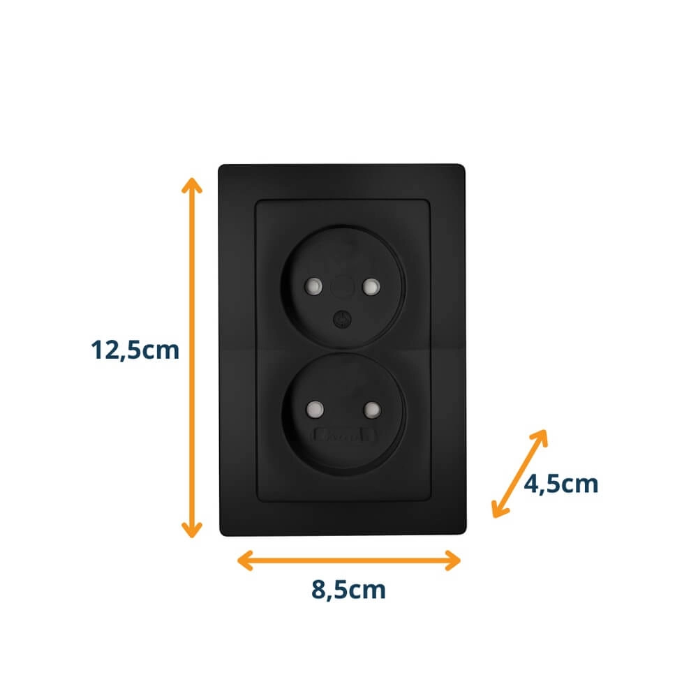 Prise Paris 2 gangs sans disjoncteur différentiel Lyora 4008224657044