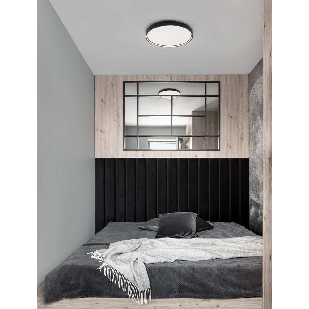 Plafonnier rond Olaf noir Ø 60cm