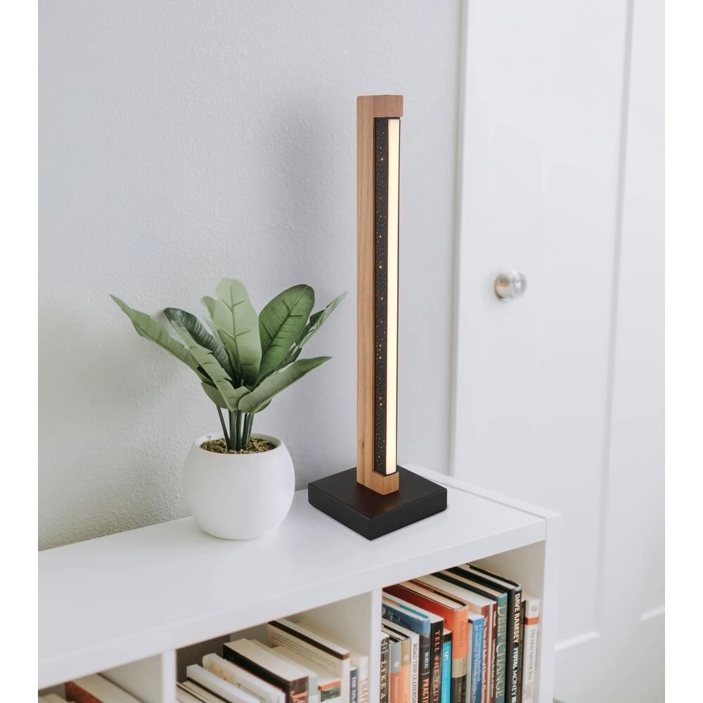 Lampe de table design Starla noir avec bois 48cm Globo 9007371459292